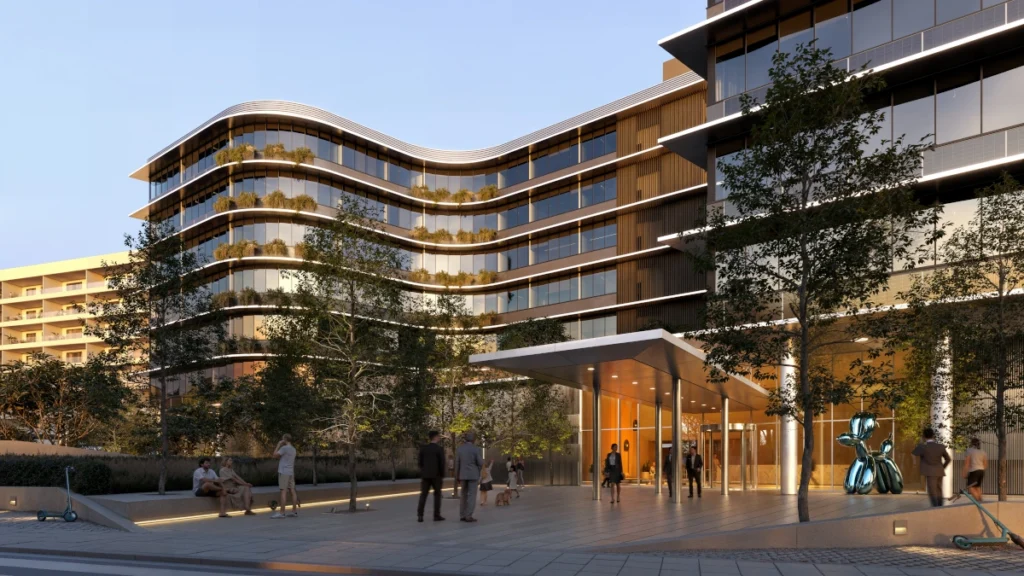 Commercial Building Entrance, Sunset, Silicon Park, Imperio